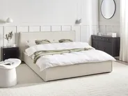 Bed Faux Linen LESTRE 160 x 200 cm (EU King Size) Off-White_959962