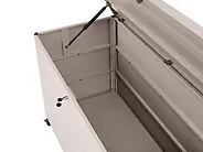 Aufbewahrungsbox KYMI 136 cm 55 cm Metall mit Rädern Beige_1172874