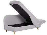 Rechtsseitige Chaiselongue MERI mit Stauraum Kunstleinen Hellgrau_881229
