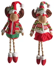 Set of 2 Christmas Decorations GEITSJOEN 55/58 cm Reindeer Multicolour_1023101