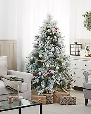 Künstlicher Weihnachtsbaum mit Schnee MASALA 180 cm Weiß_1178262
