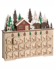 Weihnachtsdekoration LED HELIN 33 cm Adventskalender Hellbraun_1017322