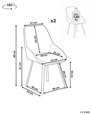 Esszimmerstuhl 2er Set TERLTON Samtstoff Beige_1041285