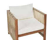 Lounge Set mit Tisch 4-Sitzer ANTRIA Akazienholz Beige_926383