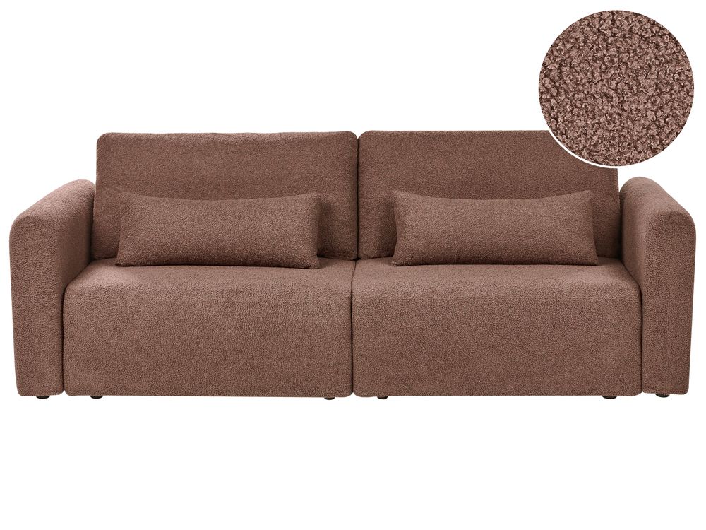Kutijasta sofa 3-znamenkasti VAXHOLM s prostorom za pohranu Buklé Smeđi