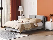 Bett mit Lattenrost Samtstoff MELLE 140 x 200 cm Grau_1179870
