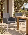 Set of 2 Garden Chairs with Cushions BACOLI Fabric Dark Grey