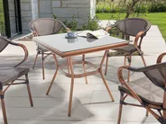 Gartentisch CASPRI II 80 cm 80 cm Glas Grau_946619