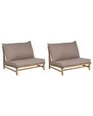 Set mit 2 Stühlen und Sitzkissen TODI Bambus Taupe_872735