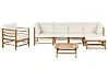 Garden Lounge Set with Table 6 Seater CERRETO Bamboo Off-White Left Hand