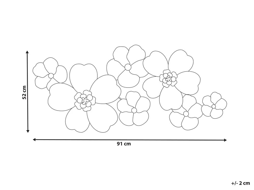 Wandobjekt Blume LANTHANUM Metall 52 cm Beige_1007343