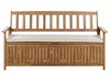 Gartenbank mit Auflage SOVANA 160 cm mit Stauraum Akazienholz Taupe