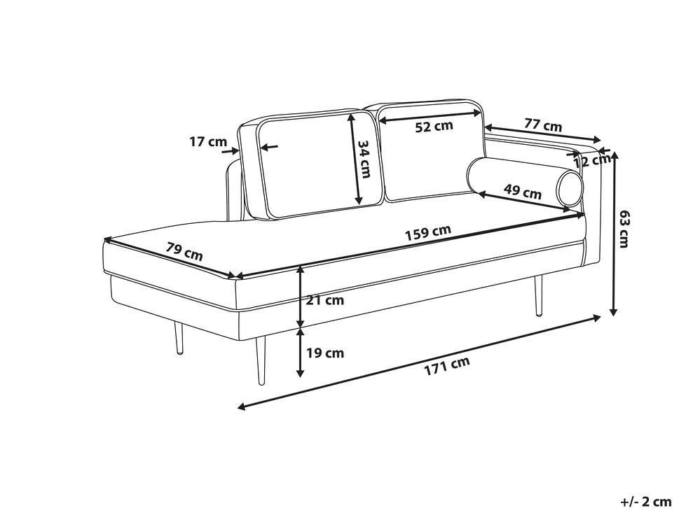 Rechtsseitige Chaiselongue MIRAMAS Samtstoff Rosa_754020