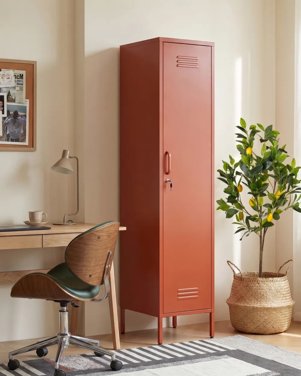 Büroschrank FROME Metall Goldbraun