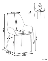 Esszimmerstuhl 2er Set LOVERNA Samtstoff Grau_816763