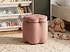 Kinderhocker mit Stauraum FLOWER Blume Samtstoff Rosa