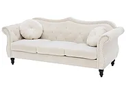 Sofa 3-Sitzer SKIEN II Samtstoff Hellbeige_1161663