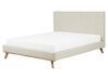 Bed Chenille TALENCE 160 x 200 cm (EU King Size) Light Beige