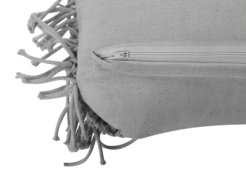 Dekokissen 2er Set KIRIKKALE 30 x 45 cm Baumwolle Grau Geometrisches Muster_769031