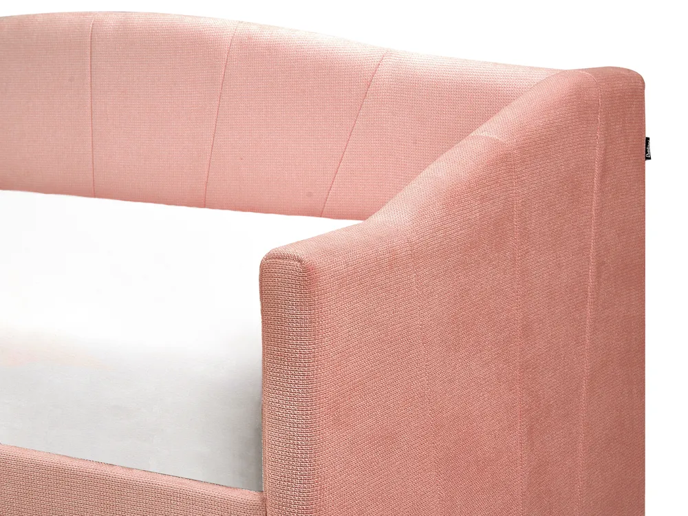 Tagesbett mit Stauraum VITTEL Stoff Rosa 90 x 200 cm_876407