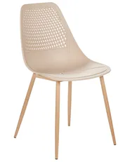 Set of 4 Dining Chairs HAZELTON Beige_948880