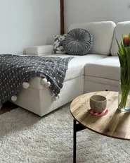 Eckschlafsofa 3-Sitzer HRISEY mit Stauraum Bouclé Weiß rechtsseitig_975150