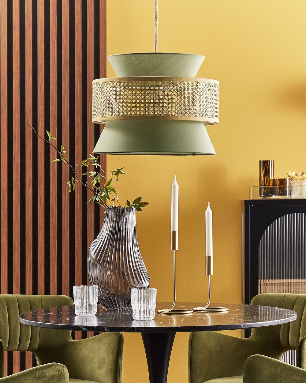 Pendant Lamp LUYANO Rattan Light Green