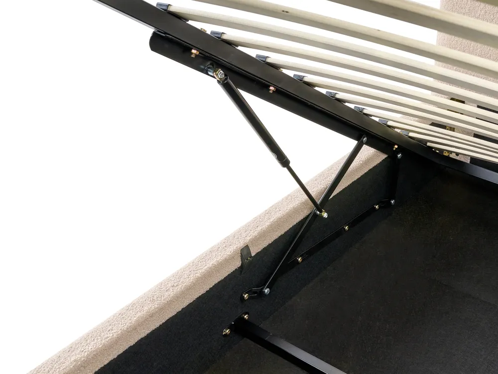 Bett mit Stauraum BLAGNAC Bouclé Hellbeige 90 x 200 cm_1026311