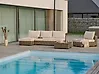 Garden Lounge Set with Table 4 Seater VARALLO Modular Rattan Grey Right Hand