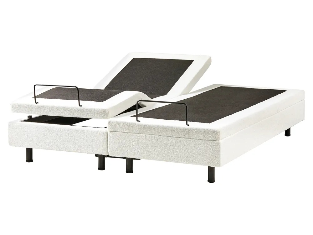 Adjustable Bed without Headboard Boucle DUKE 160 x 200 cm (EU King Size) Off-White_1011446