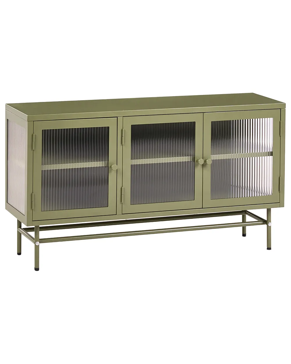 Sideboard mit Glastüren DEVON 115 cm Metall Grün