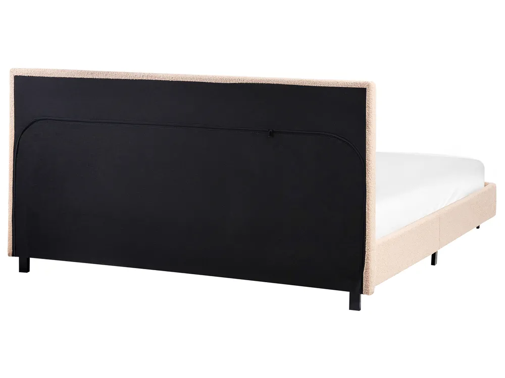 Bett mit Lattenrost Bouclé ALBI 160 x 200 cm Beige_964360
