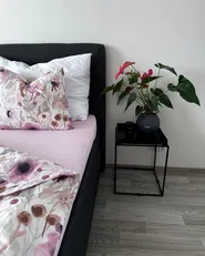 Spannbettlaken JANBU 160 x 200 cm Baumwolle Pastellrosa_929923