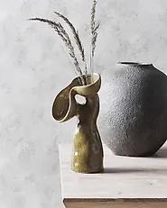 Blumenvase CALAMUS 28 cm Steinzeug Grün_1175842