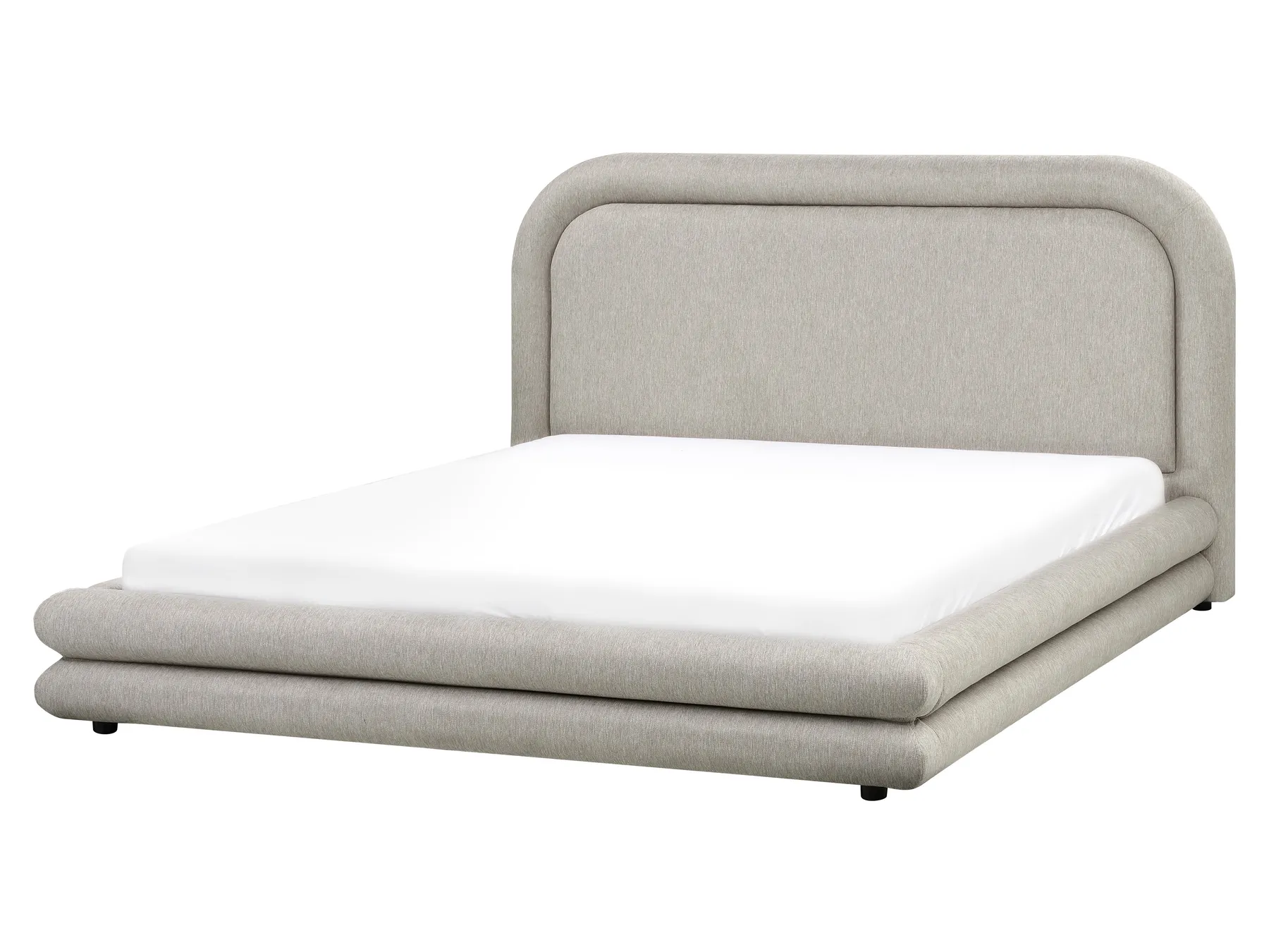Bed Faux Linen LAVARDENS 160 x 200 cm (EU King Size) Taupe_970933