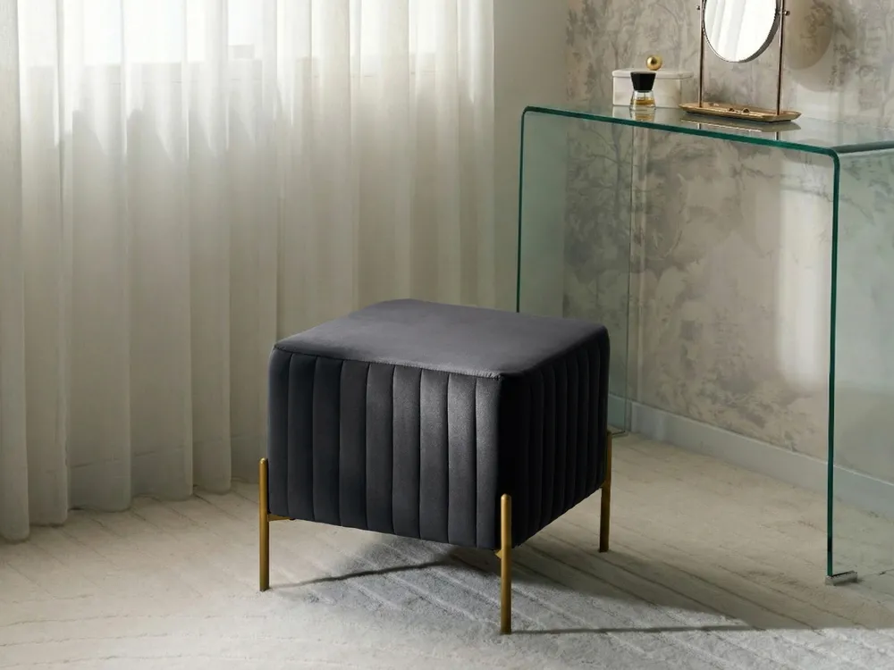 Hocker UTAH Samtstoff Schwarz