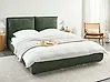 Bett mit Lattenrost Stoff BAJONNA 160 x 200 cm Dunkelgrün
