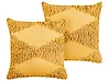 Dekokissen 2er Set RHOEO 45 x 45 cm Baumwolle Gelb Geometrisches Muster