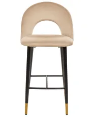 Set mit 2 Barstühlen FALTON Samtstoff Beige_795872