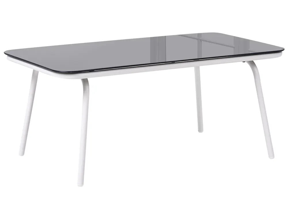 Lounge Set mit Tisch 4-Sitzer USTICA Metall Weiß_1037428