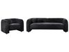 Sofa Set 4-Sitzer LEIREN Chenillegewebe Schwarz