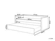 Ausziehbett Samtstoff TROYES 90 x 200 cm Pastellrosa_837100