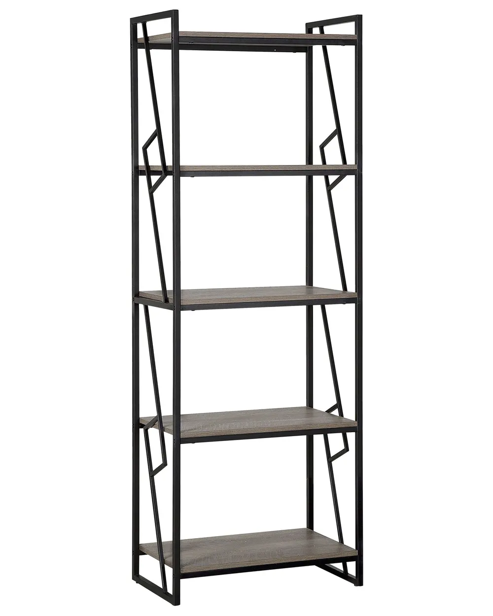Bücherregal mit 5 Ebenen FORRES 184 cm Braun / Schwarz