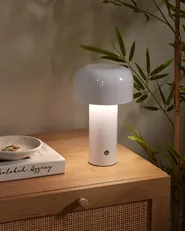 Kabellose LED Tischlampe BESOS mit Dimmer Metall Weiß_941018