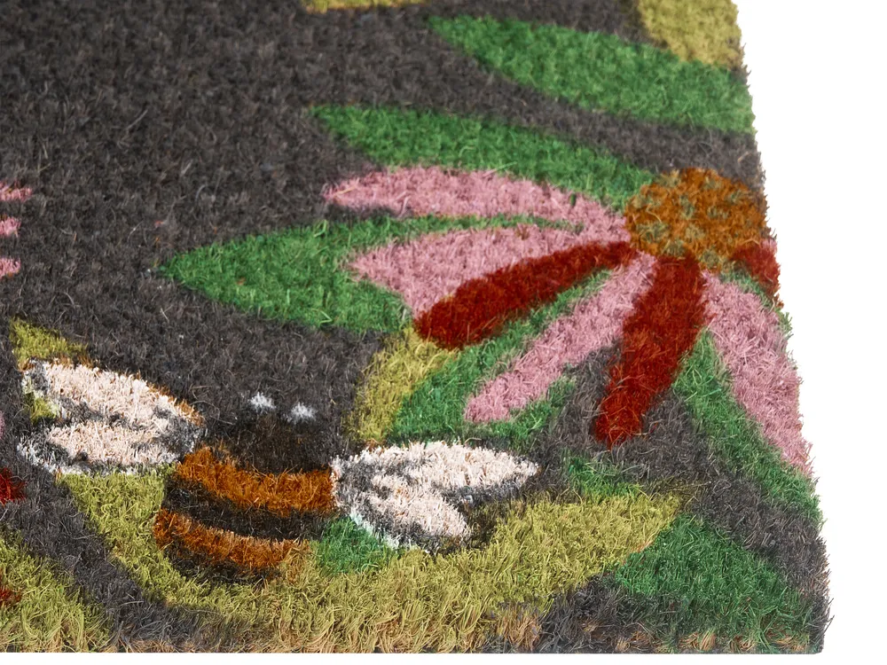 Coir Doormat Bee Pattern 45 x 75 cm Multicolour INIGOK_1051037