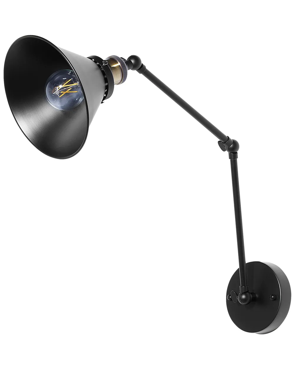 Set of 2 Wall Lamps NARVA Adjustable Metal Black_768293