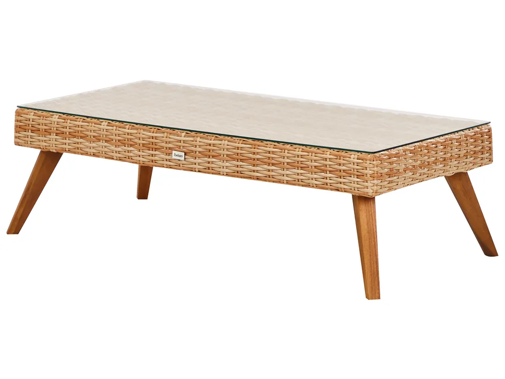 Lounge Set mit Tisch 5-Sitzer VITTORIA XL Polyrattan Cremeweiß_928517