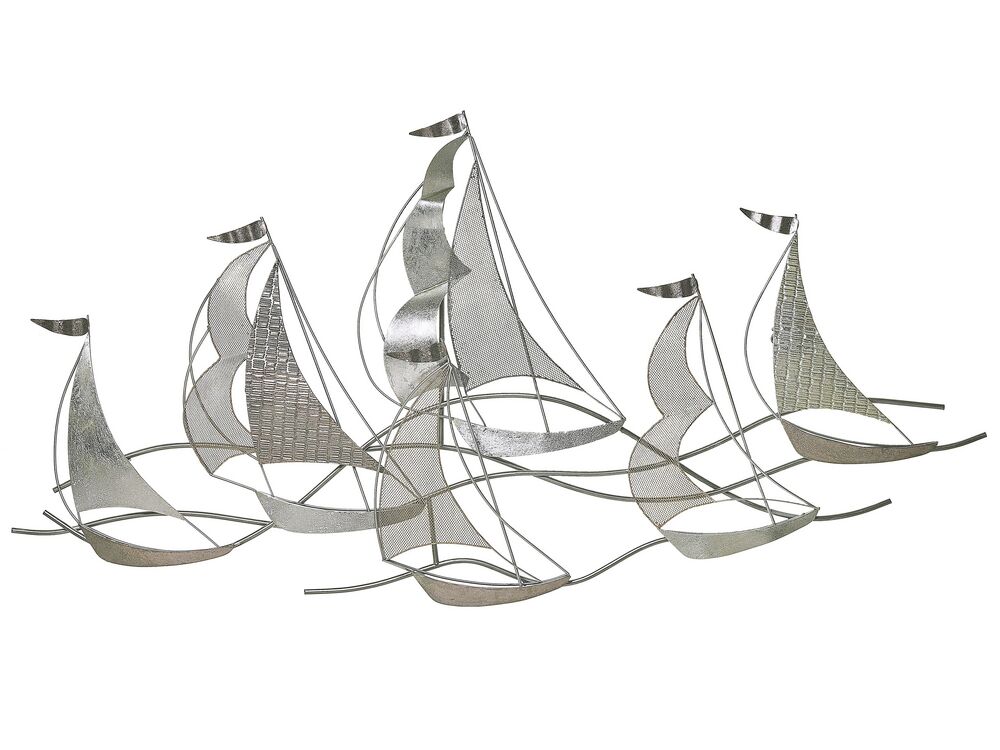Wall Decor Ship AMERICIUM Metal 67 cm Silver