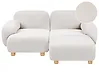 Modulsofa 2-Sitzer AMLI mit Ottomane Bouclé Cremeweiß