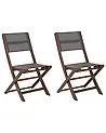 Set of 2 Garden Chairs CESANA Acacia Wood Dark Brown